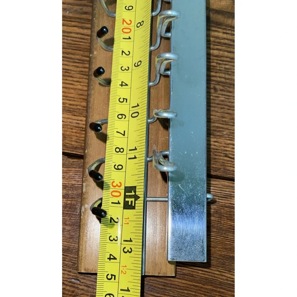 Vintage 1950's FOLDING Wall NECKTIE TIE RACK HOLDER Belts Scarves 24 HOOKS Retro